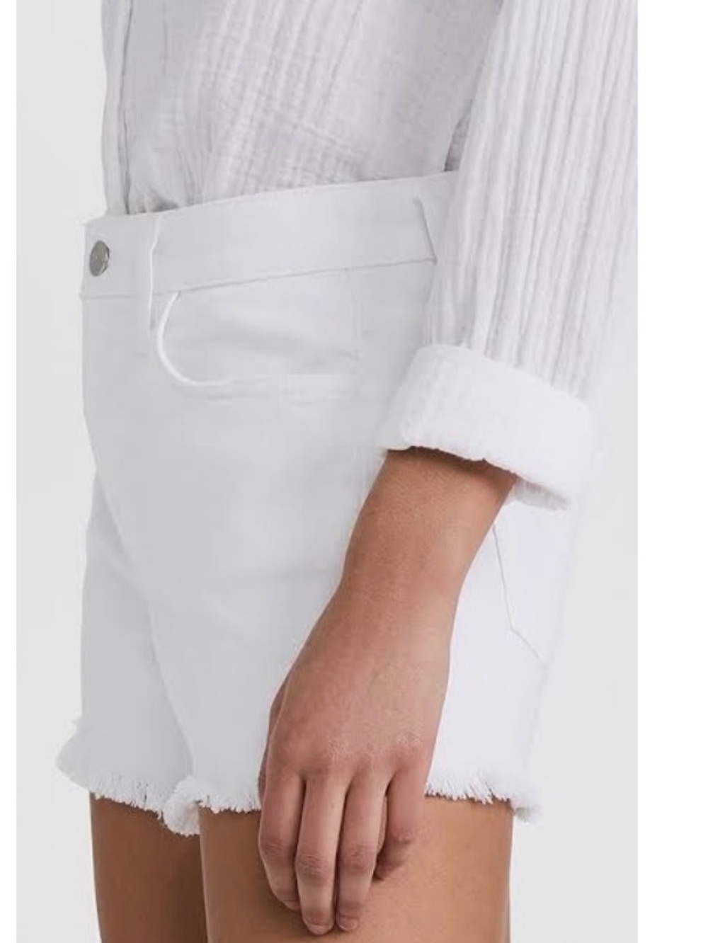 Joe's Jeans White Frayed Hem Denim Shorts